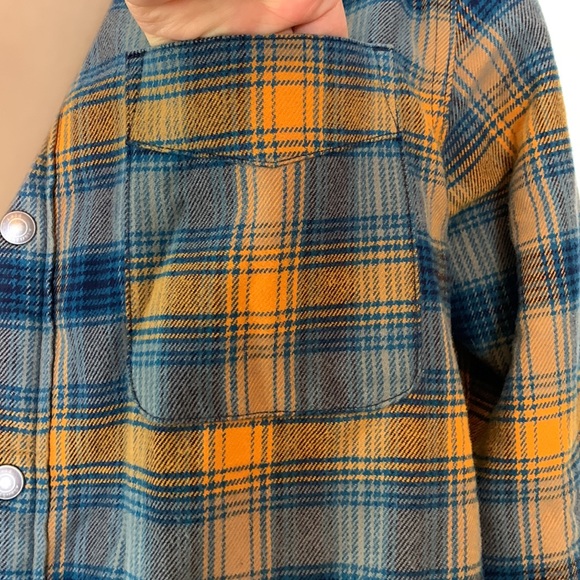 Free Assembly Lined Flannel Work Shirt Jacket Shacket Snap Front - Picture 4 of 11